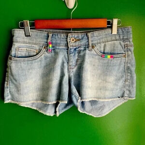CLEARANCE!‎ Women's Levi's "Shorty Short" Denim Cutoff Shorts Embroidered